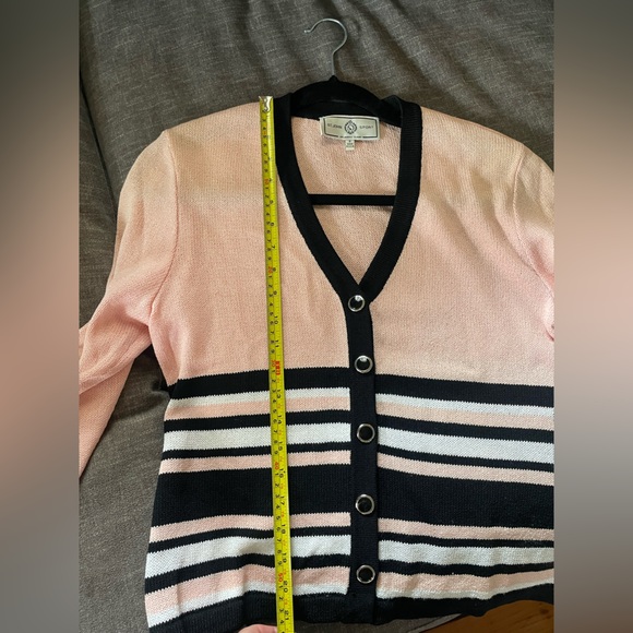 St. John Sport by Marie Gray Cardigan- Pink Black and White Size P - Picture 9 of 9